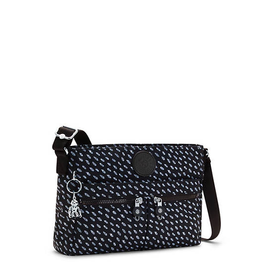 Kipling New Angie Printed Crossbody Väska Svarta | SE 2014SG